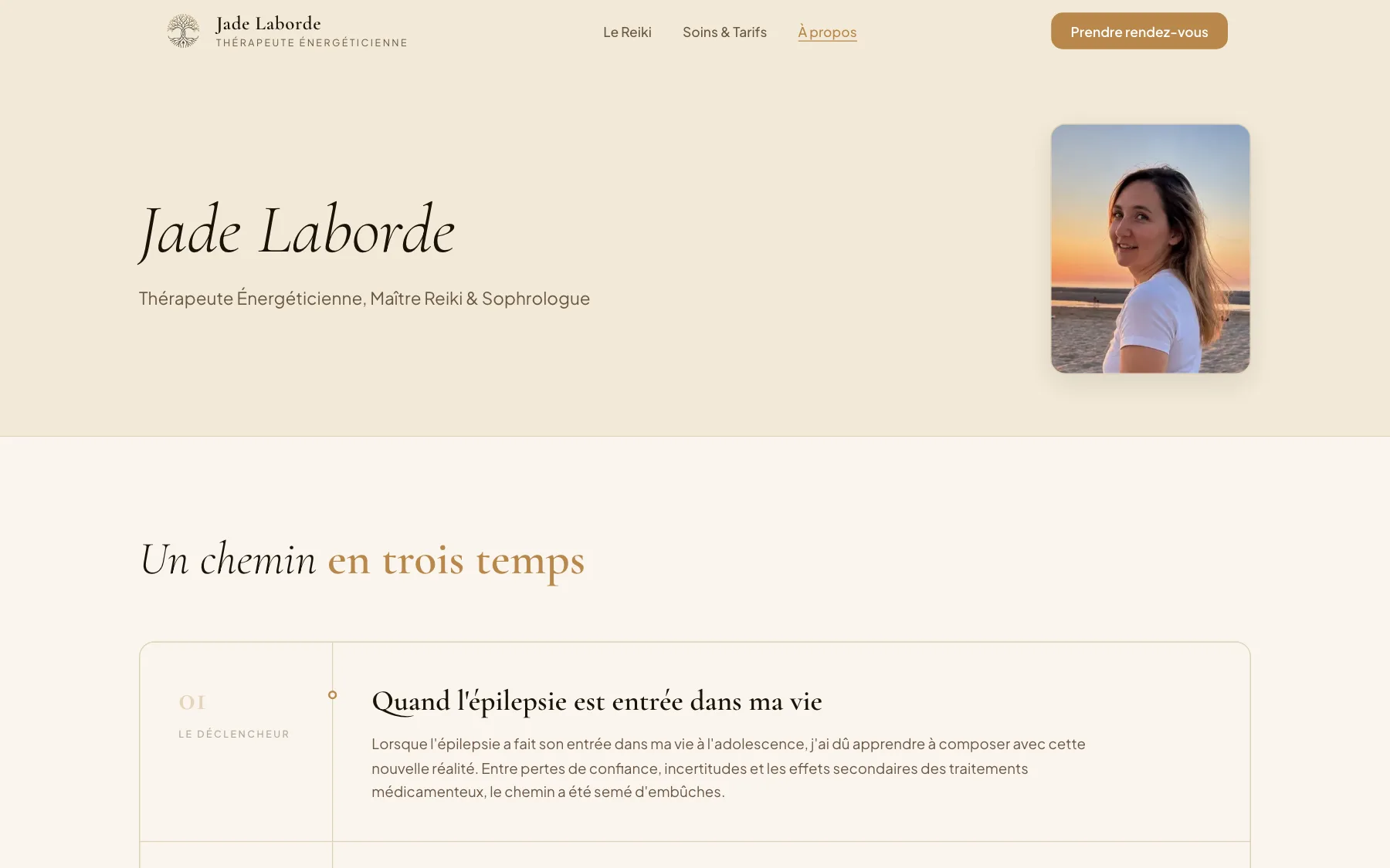 Page À propos de Jade Laborde