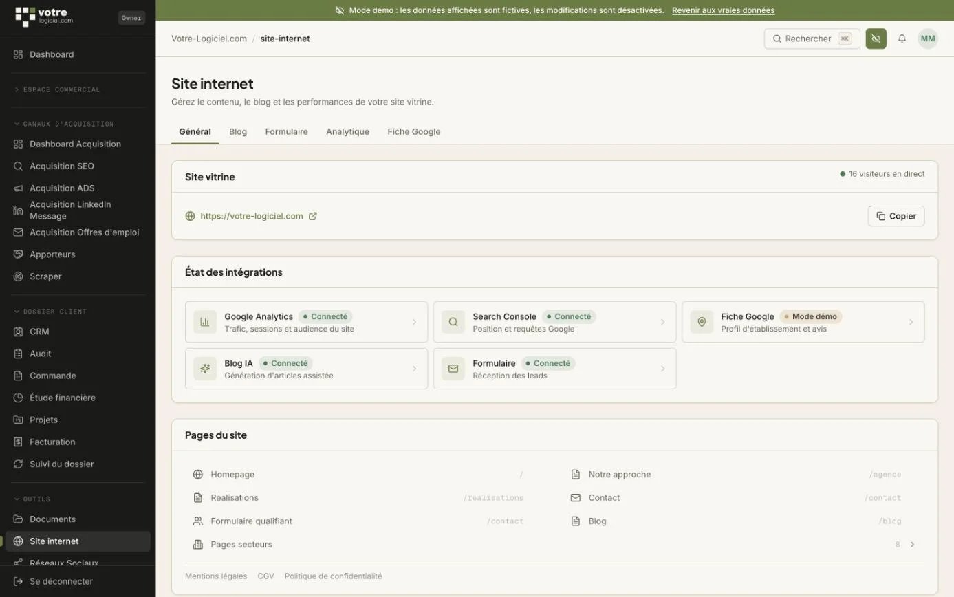 Gestion du site internet