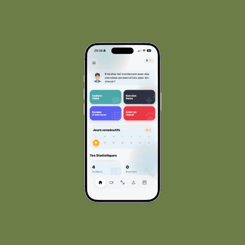 Application mobile avec fonctionnalités IA pour centre équestre